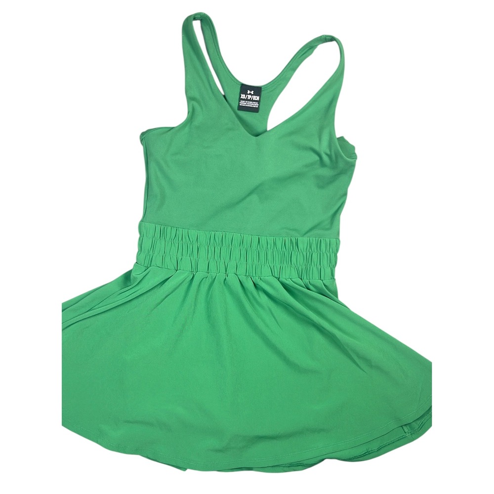 NWT Under Armour UA Vanish Dress Womens XS Green Tennis Golf Built In Shorts